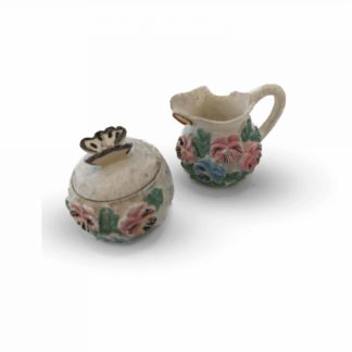 2 pieces of 5 pc. Miniature Tea Set with Raised Floral Design